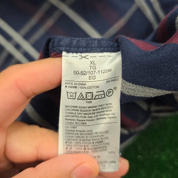 Banana Republic Shirt Mens XL Blue Plaid Button Up Camden Luxe Flannel Preppy - Picture 9 of 10